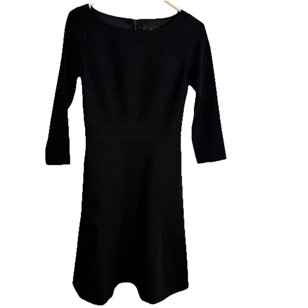 J.Crew Career Business Long Sleeve Black Dress A Line Women’s Size 0 Minimalist